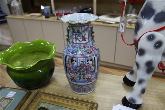 A Cantonese famille rose vase 46cm.